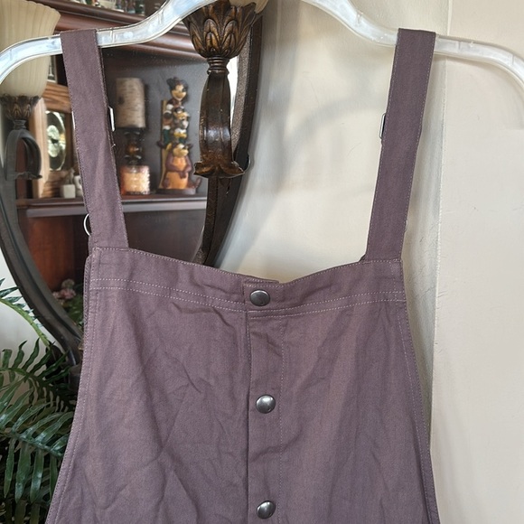 Brand New Volcom Stone Strut Romper Button Up Brown Jumper Casual Short Overalls - Picture 5 of 13